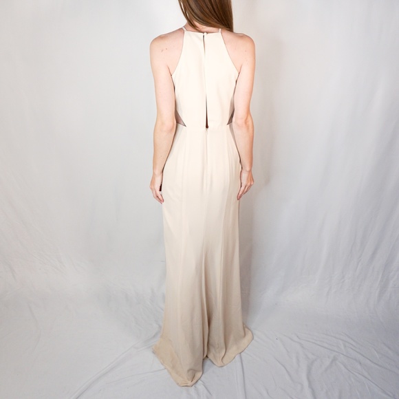 WHITE VERA WANG Crepe Cutaway Dress Illusion NWT - Picture 3 of 6